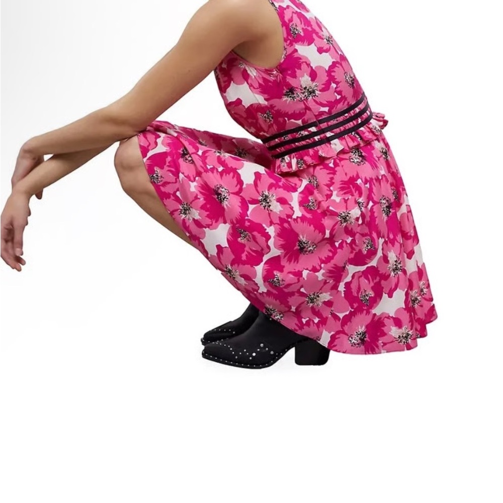 Floral Pink Sleeveless Dress
